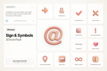 3D Sign & Symbols Icons