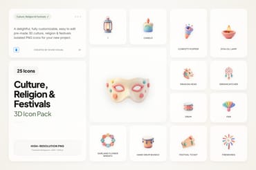 3D Culture & Religion Icons