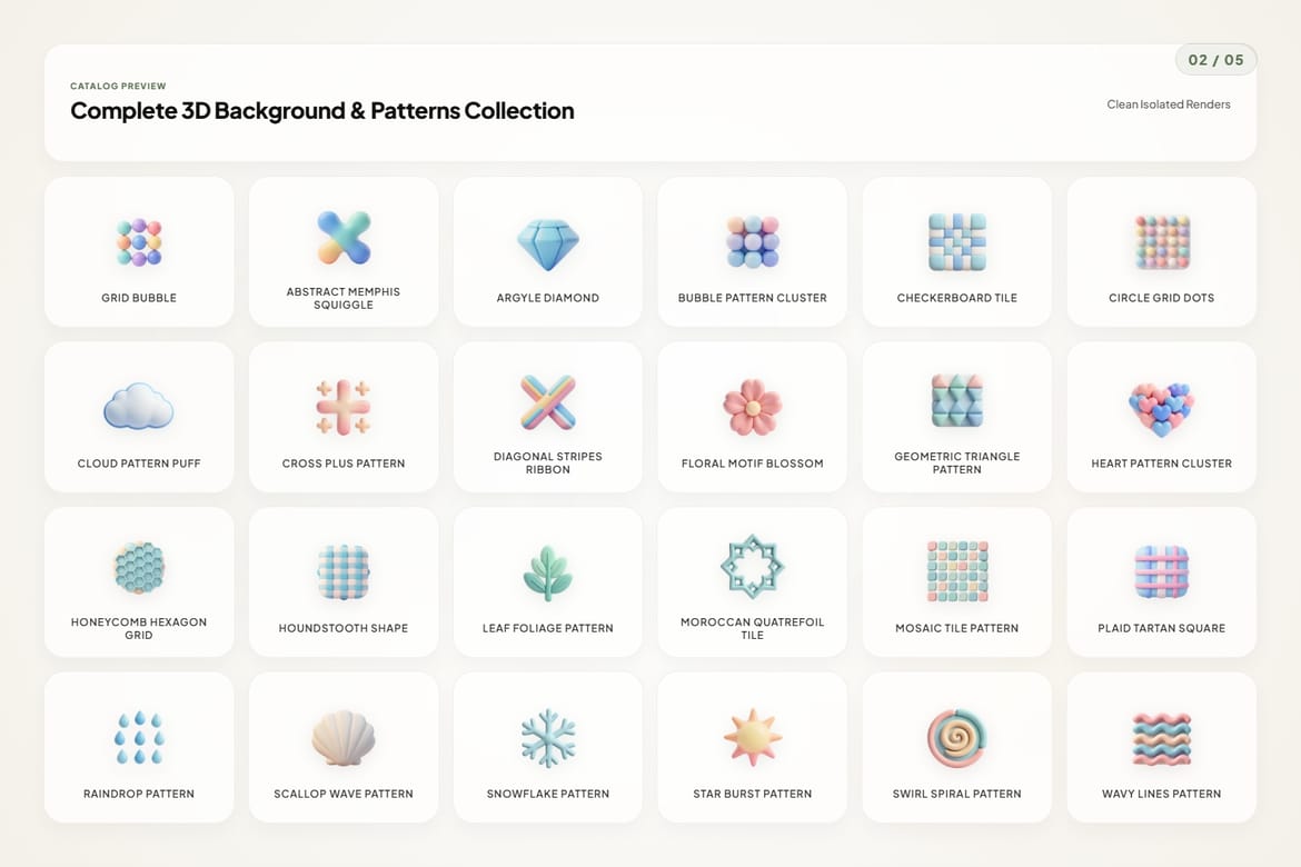 3D Background & Pattern Icons
