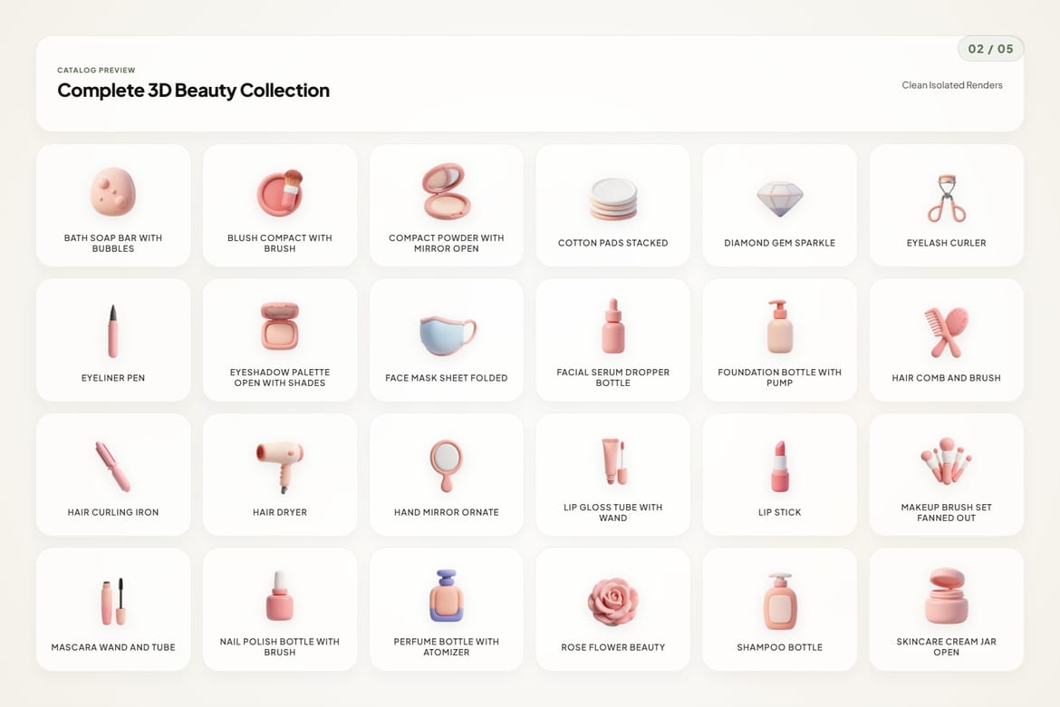 3D Beauty Icons