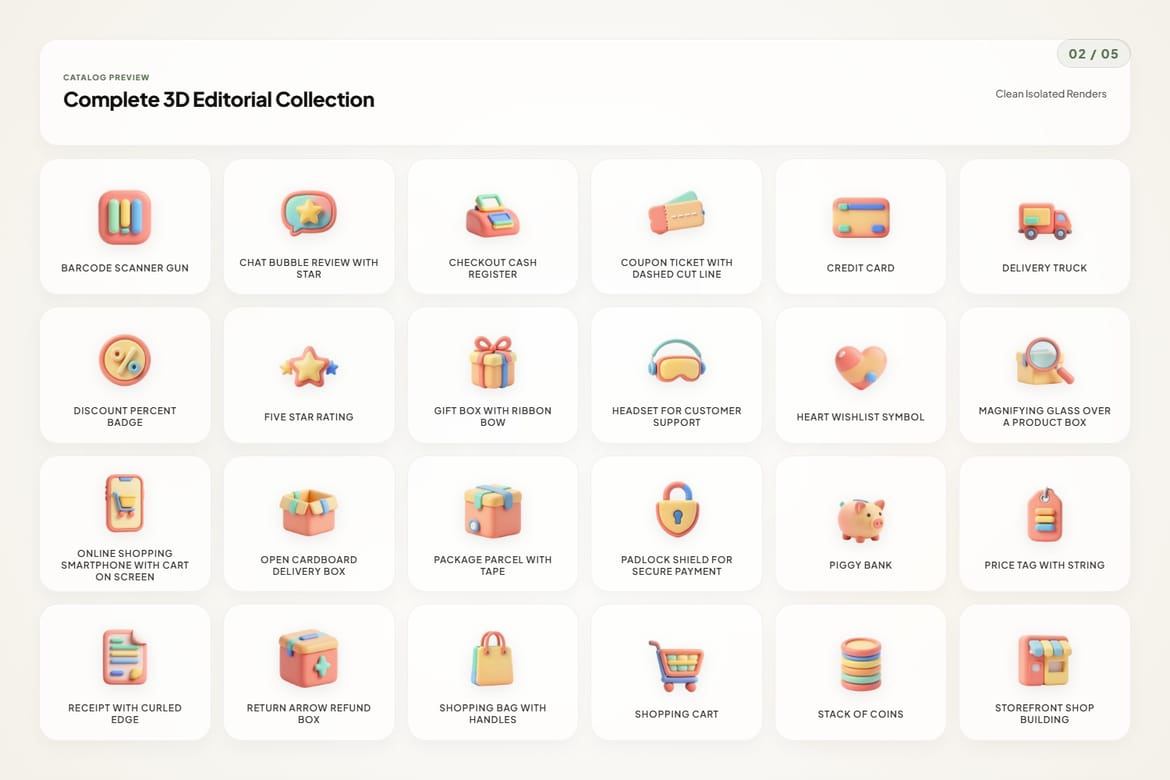 3D Editorial Icons