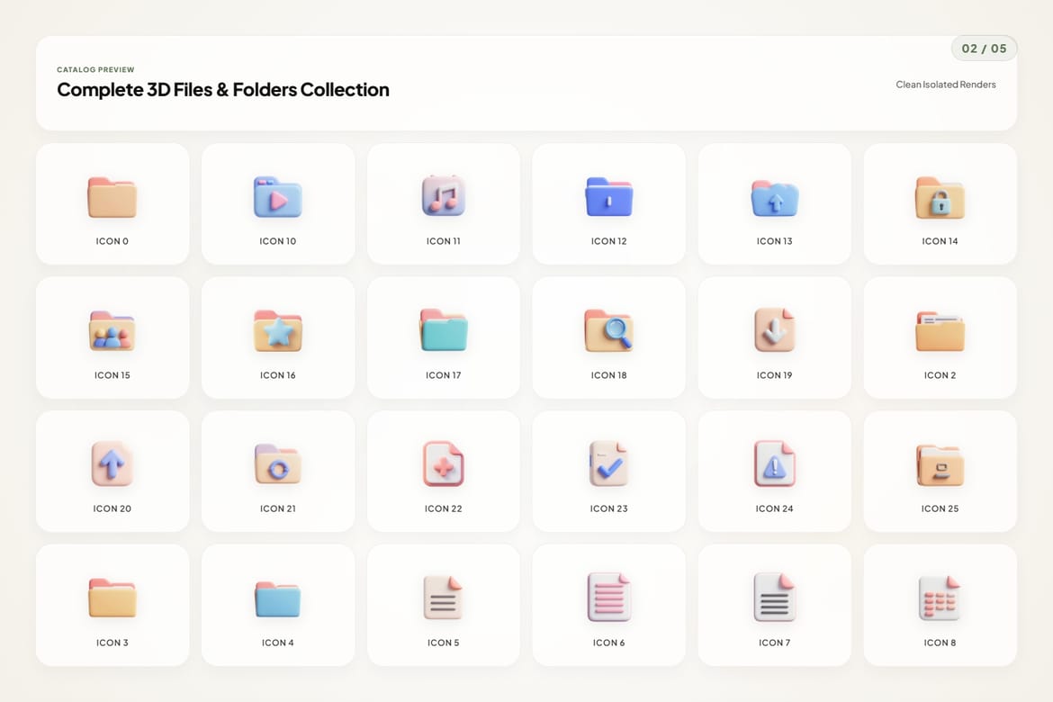 3D File & Folder Icons
