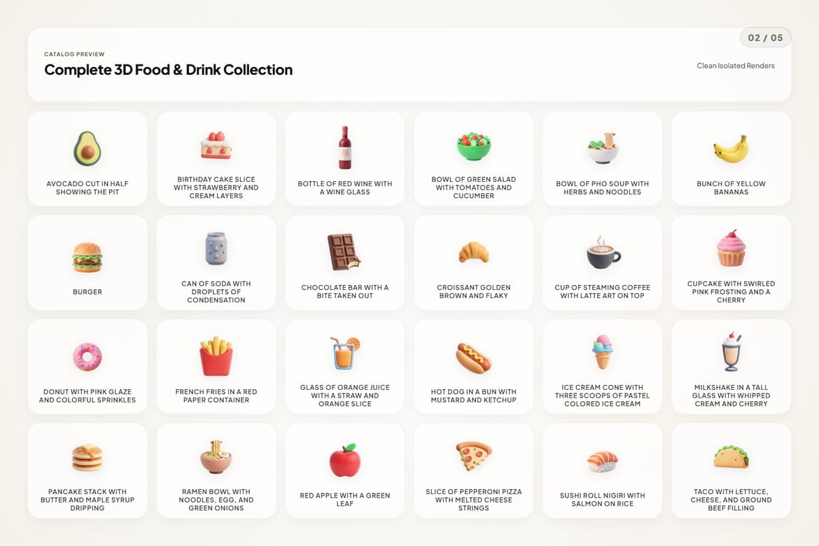 3D Food & Drink Icons