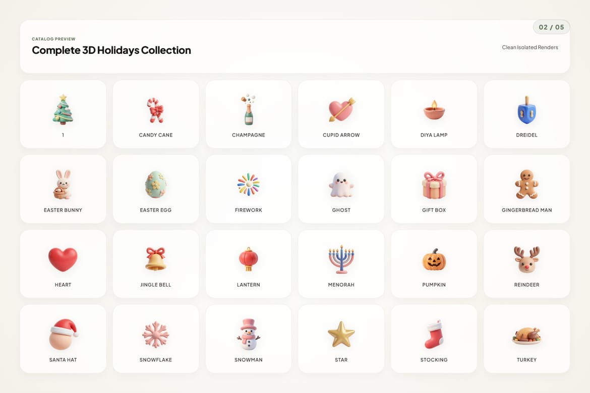 3D Holiday Icons