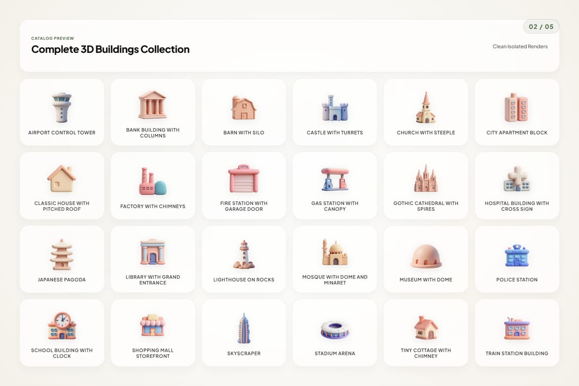 3D Building Icons