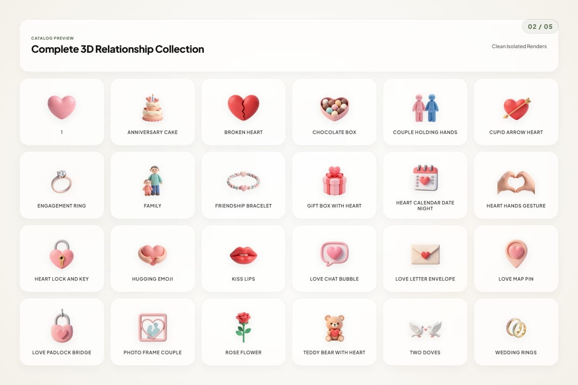 3D Relationship Icons