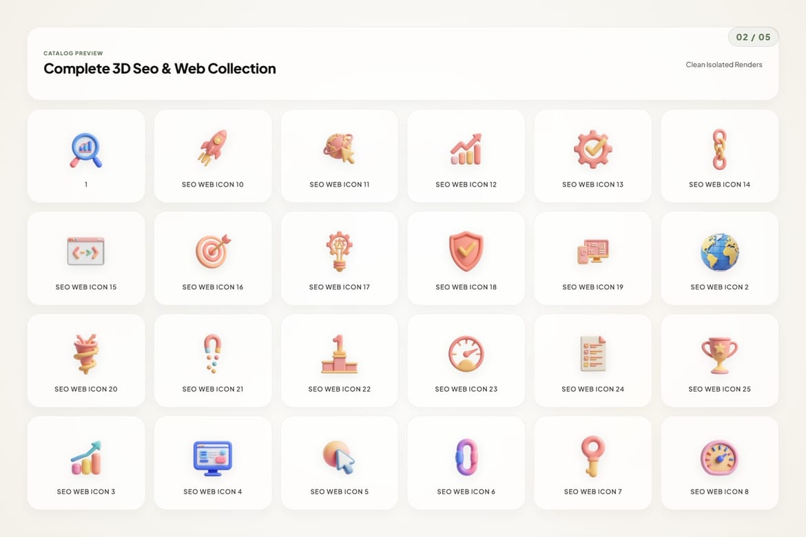 3D SEO & Web Icons