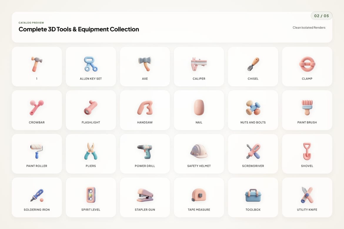 3D Tools & Equipment Icons