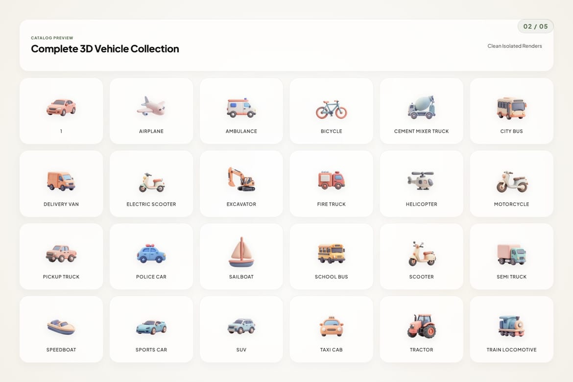 3D Vehicle Icons
