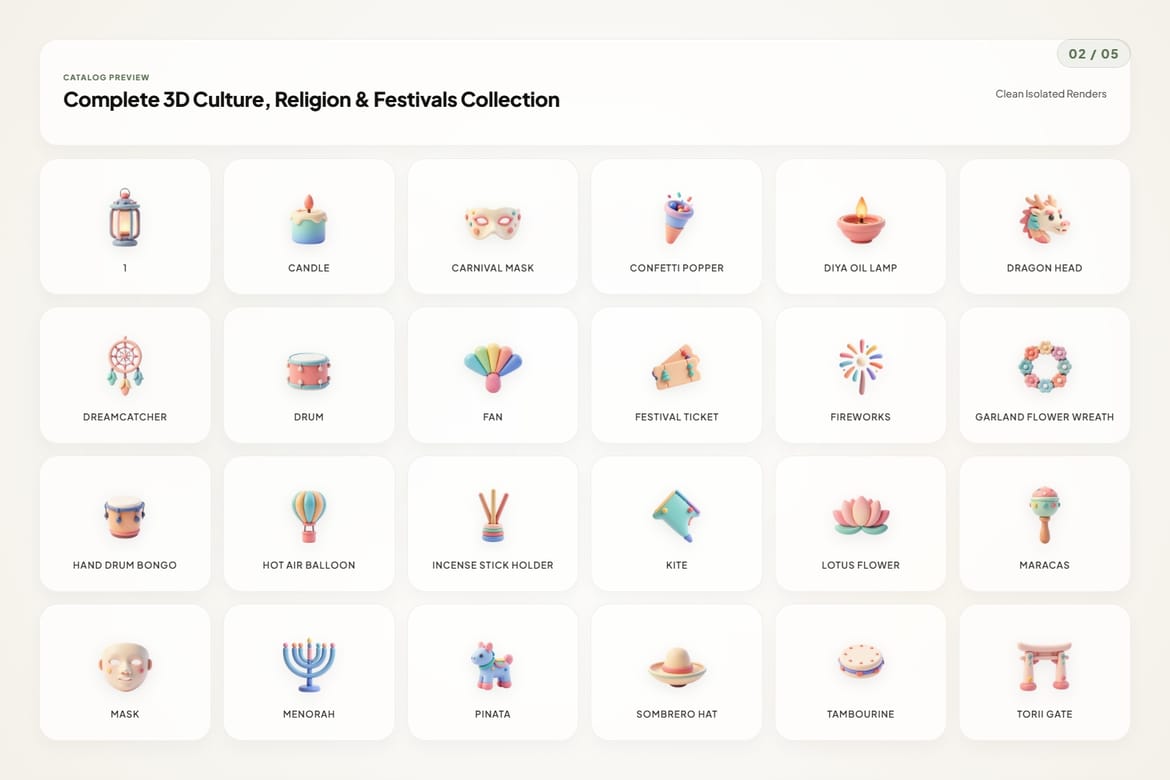 3D Culture & Religion Icons