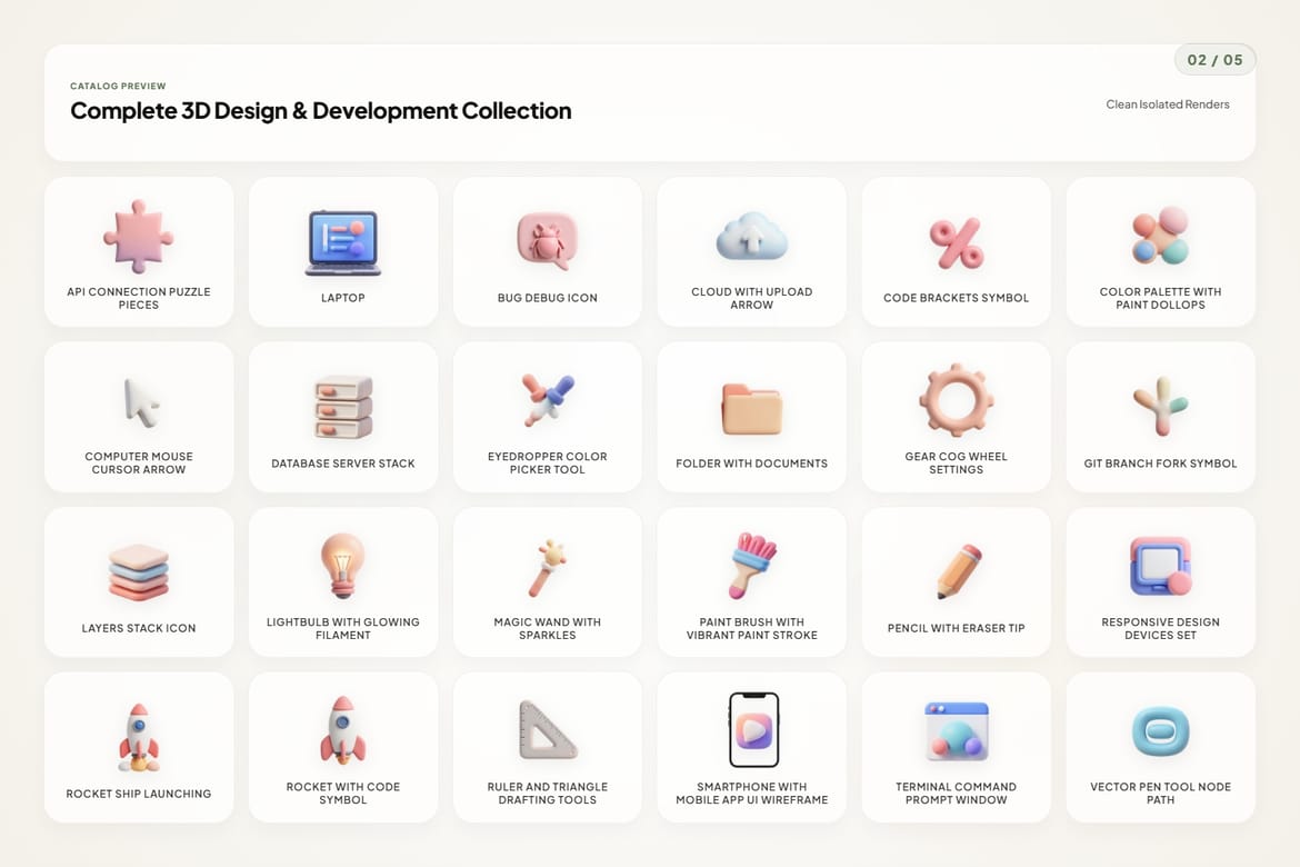 3D Design & Dev Icons