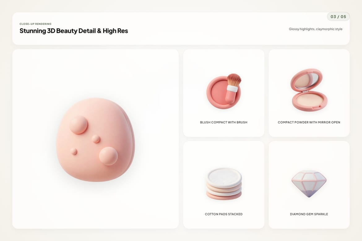 3D Beauty Icons