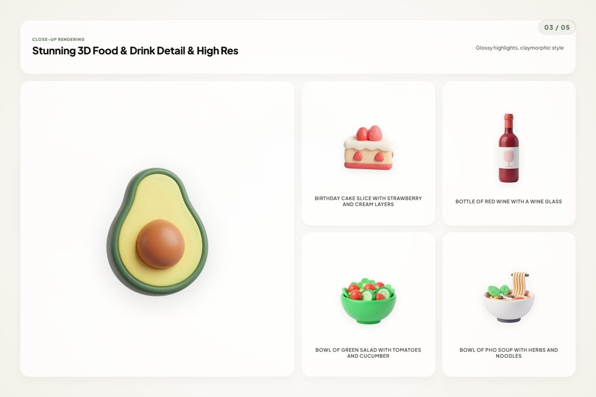 3D Food & Drink Icons