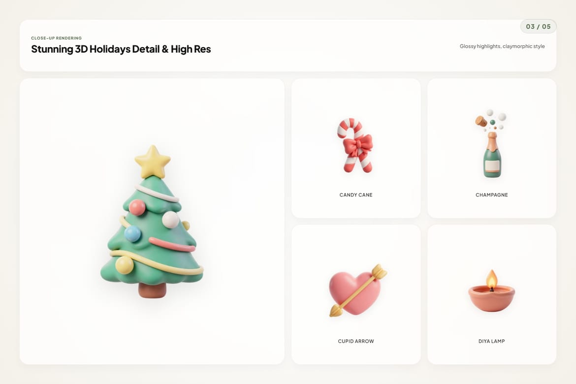 3D Holiday Icons