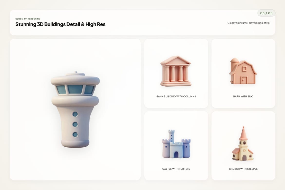 3D Building Icons