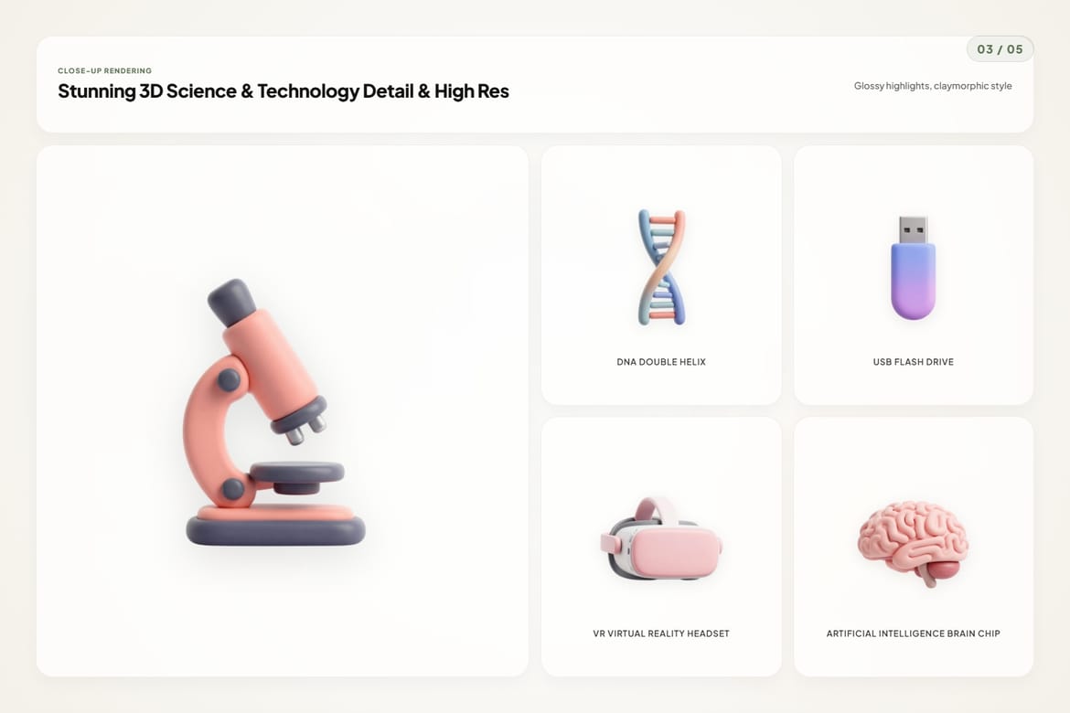 3D Science & Technology Icons