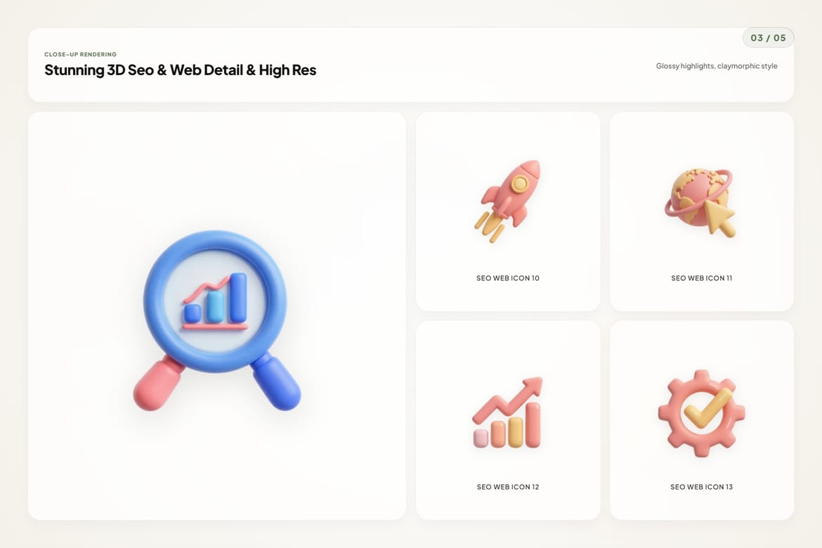 3D SEO & Web Icons