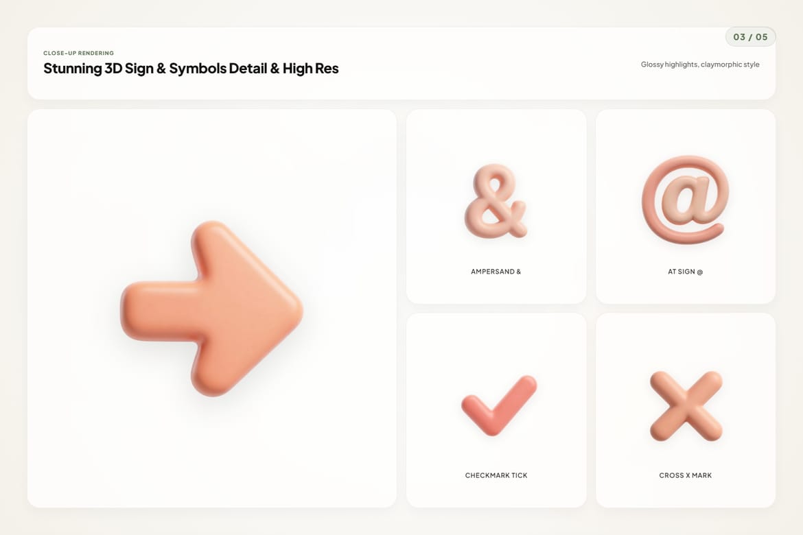 3D Sign & Symbols Icons