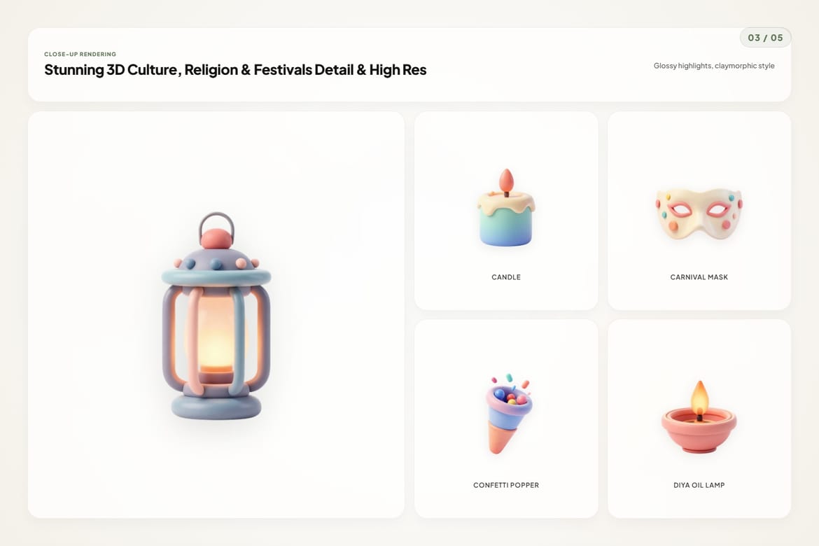 3D Culture & Religion Icons