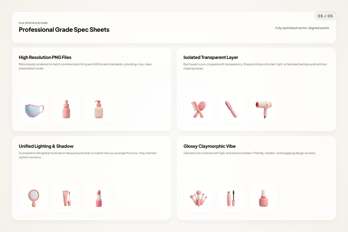 3D Beauty Icons