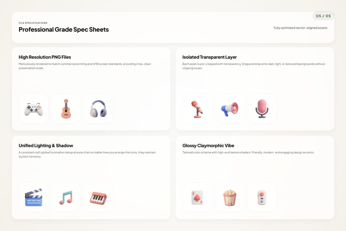 3D Entertainment Icons