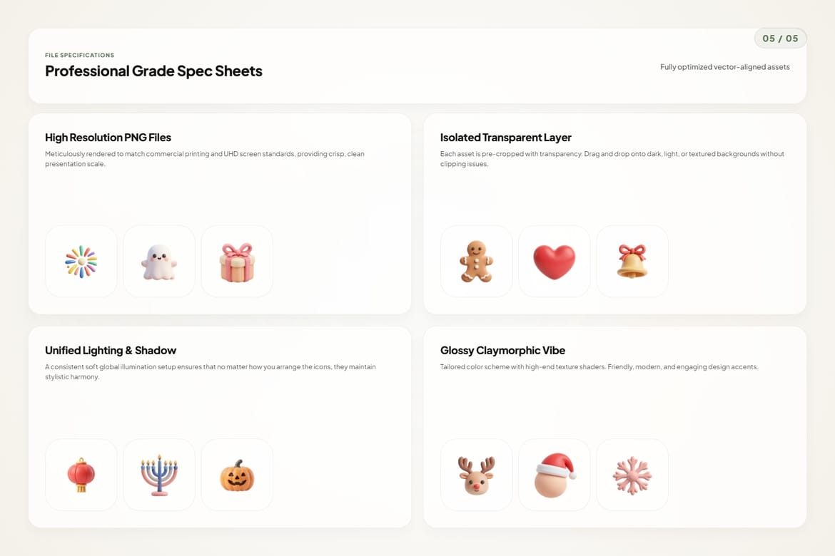 3D Holiday Icons