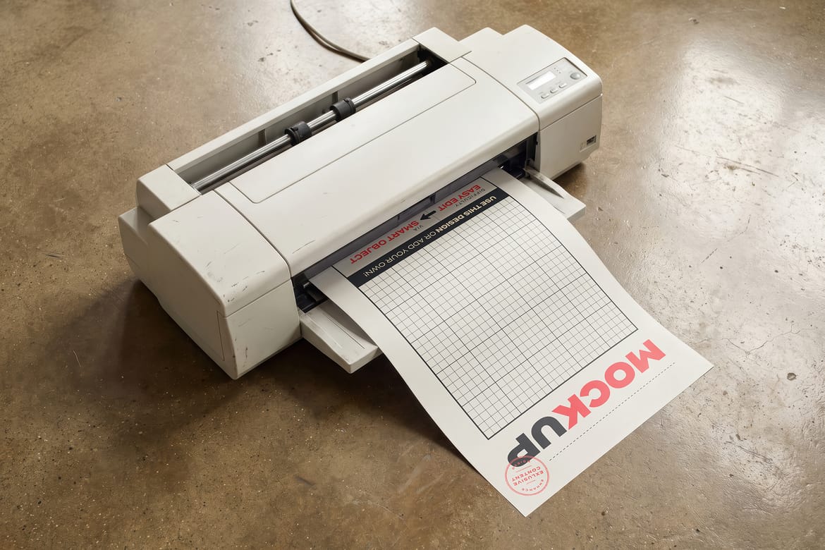 Page Printed Printer Mockups