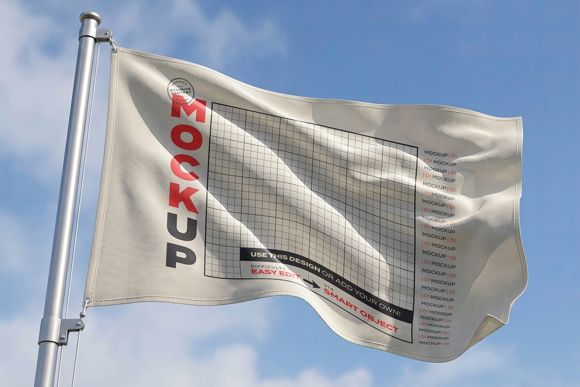Realistic Waving Flags Mockups