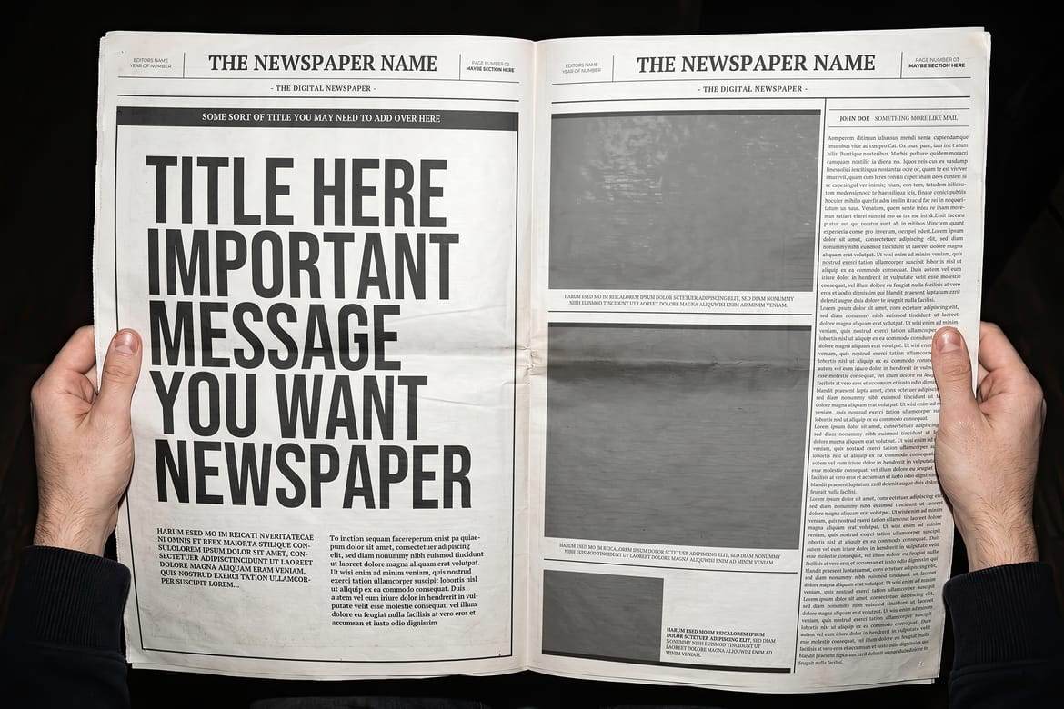 Newspaper Hard Flash Mockups (Editable Content)