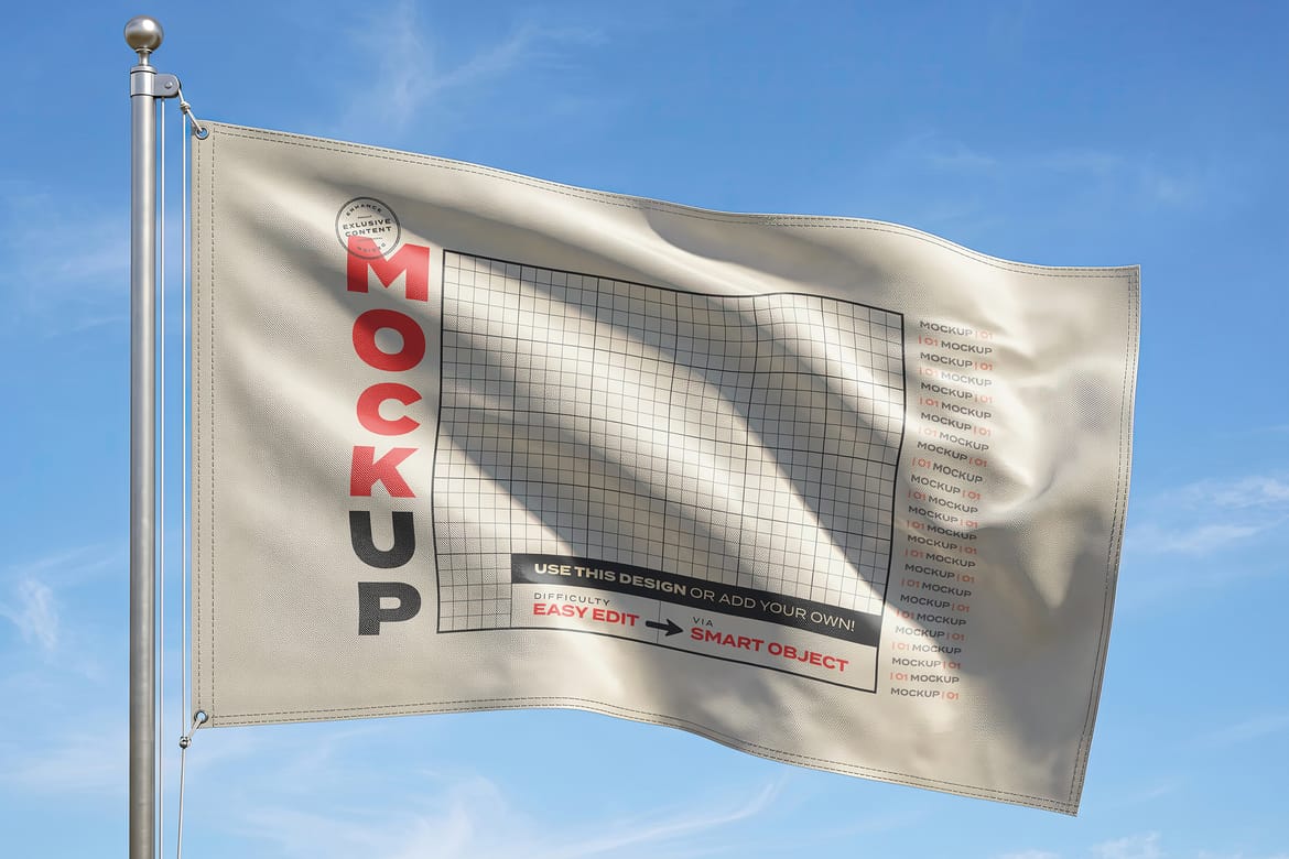 Realistic Waving Flags Mockups