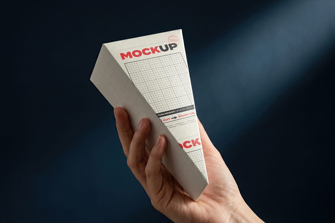 Triangle Cheese Box Packaging Mockup