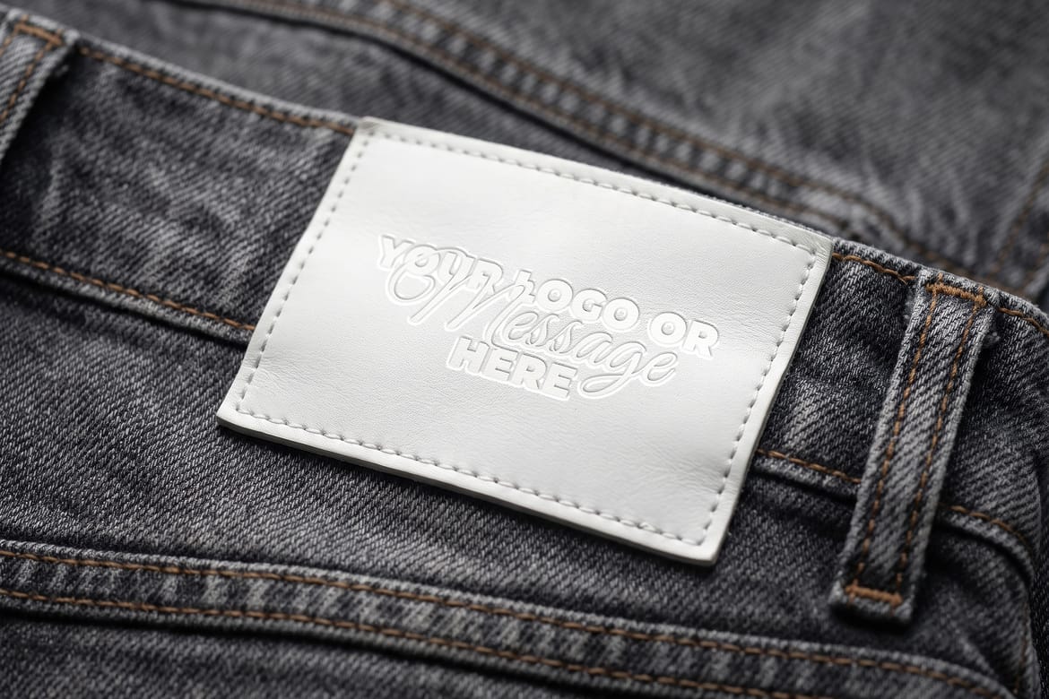 Denim Jeans Leather Label Pressed Effect Mockups