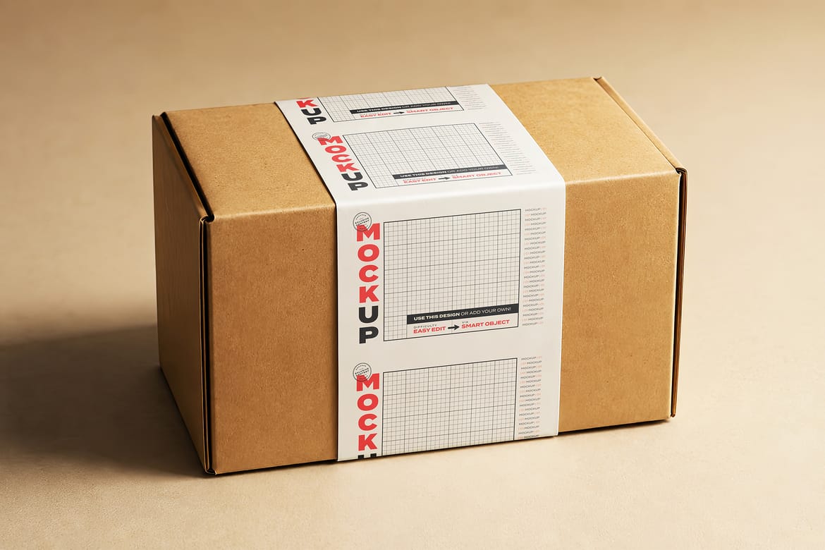 Label on Closed Boxes Mockups