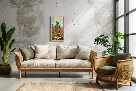 Framed Photo Mockup 12x24 in – Ratio 1x2