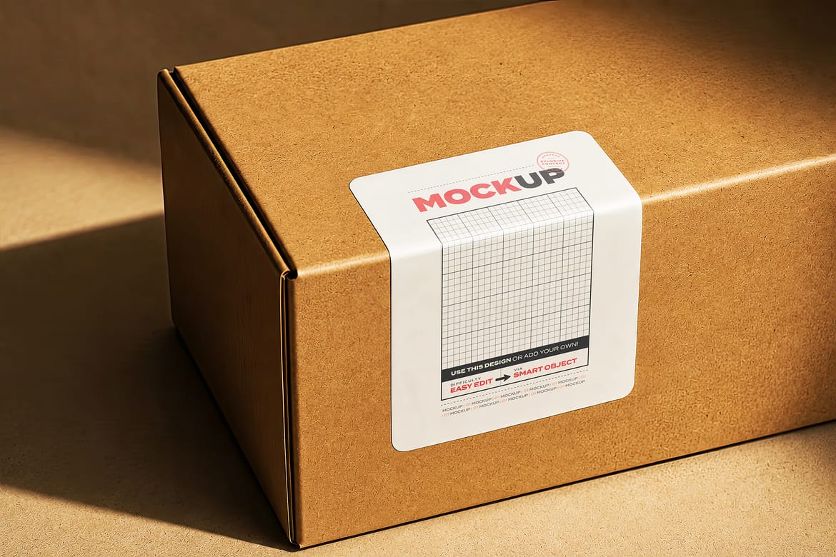 Label on Closed Boxes Mockups