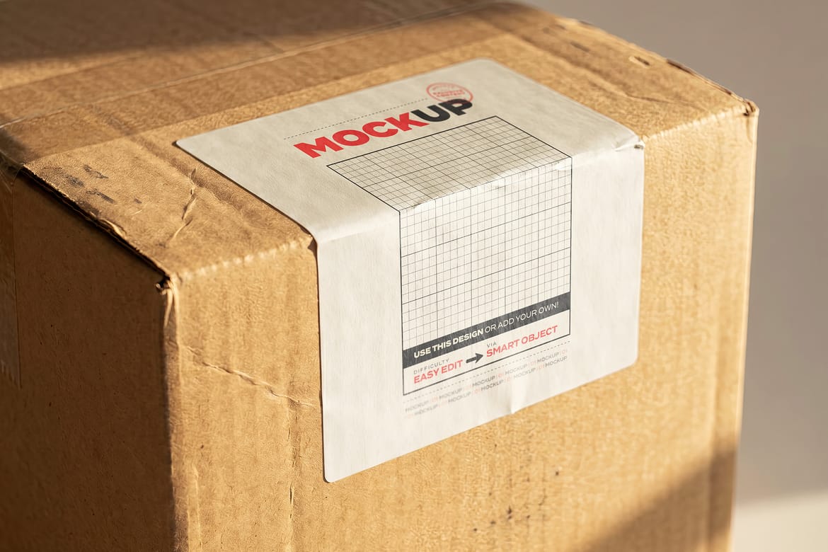 Label on Closed Boxes Mockups