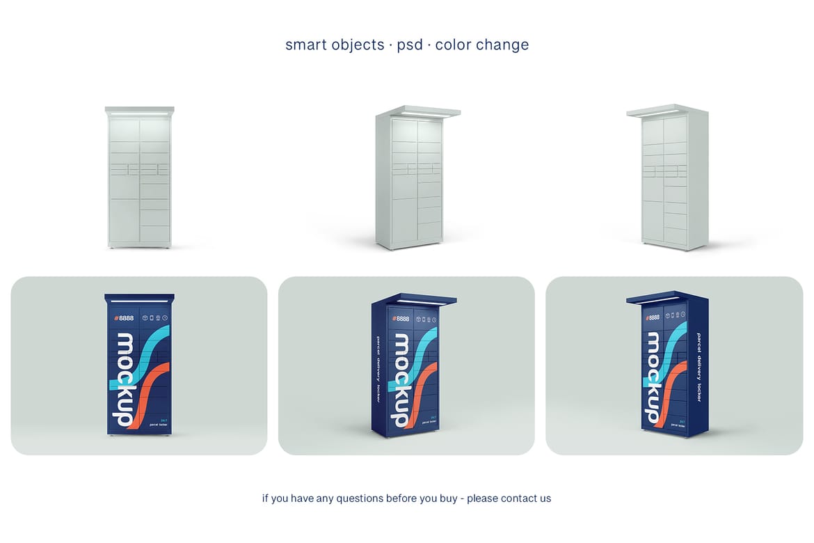 Parcel Delivery Locker Mockup Set