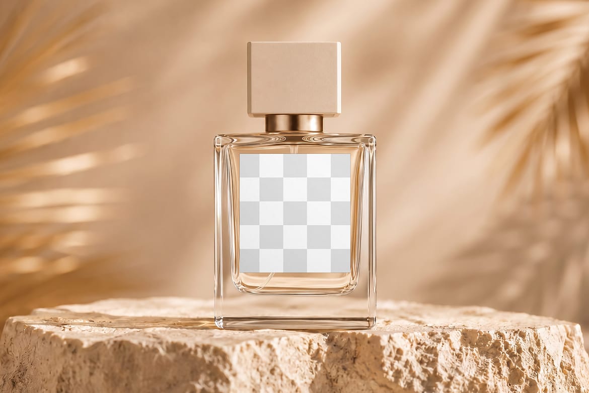 Glass Bottle Perfume Mockup