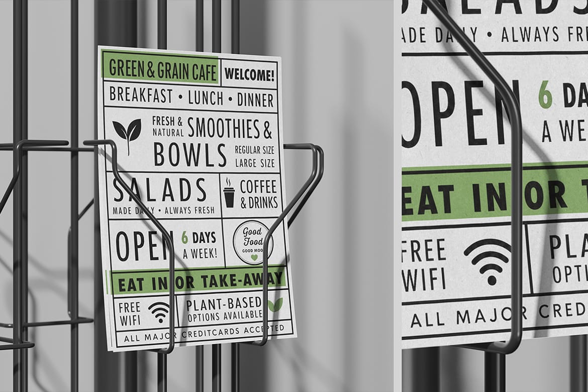 Rotating Wire Display with Flyer Mockup