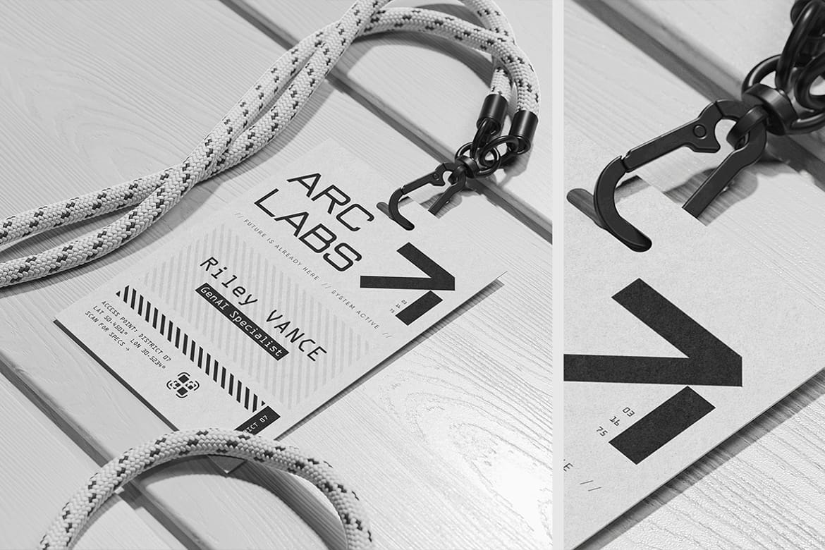 Rope Lanyard Badge Mockup