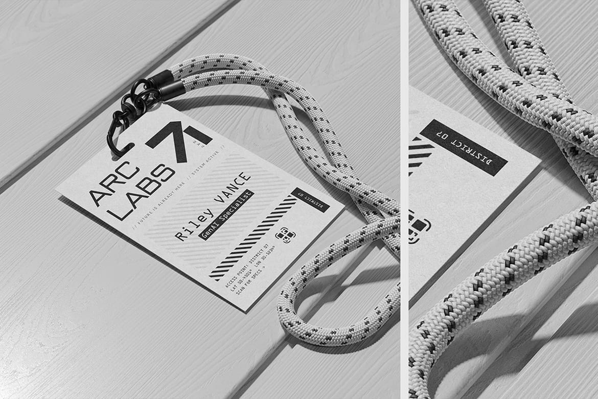 Rope Lanyard Badge Mockup