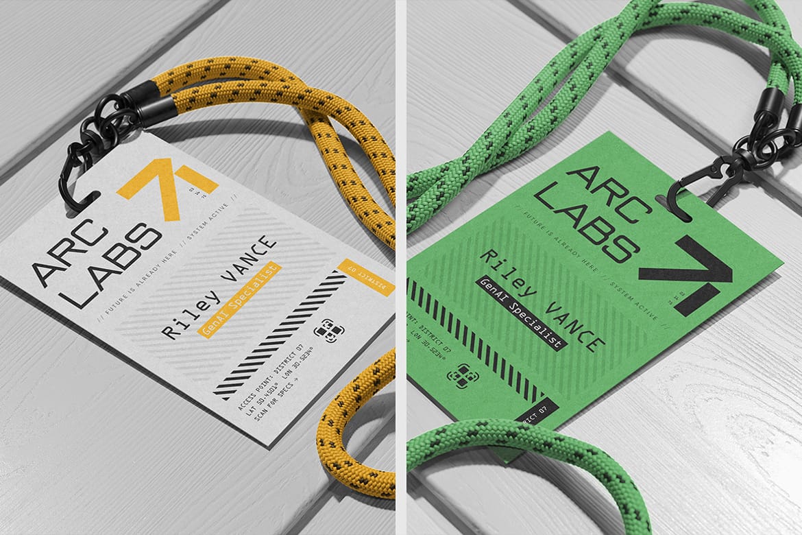 Rope Lanyard Badge Mockup
