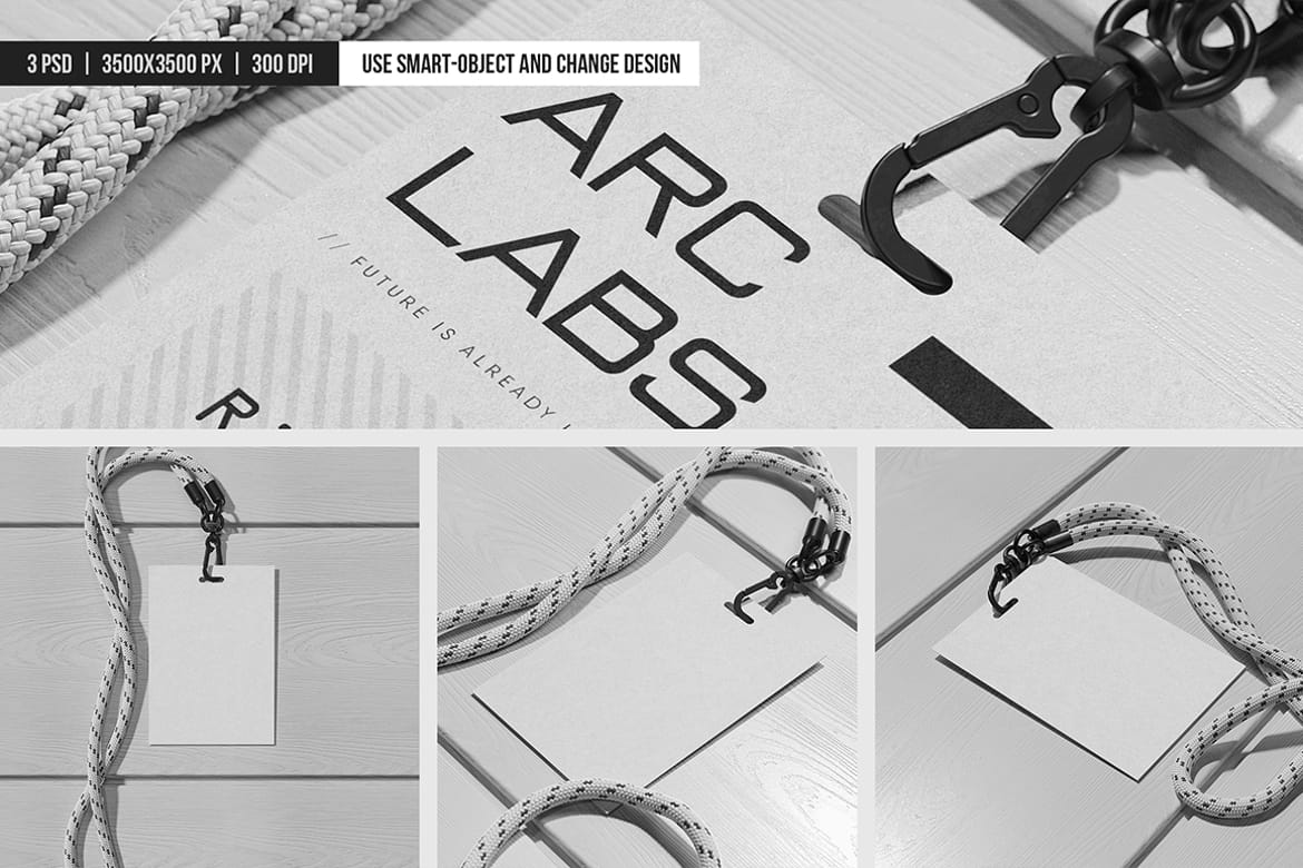 Rope Lanyard Badge Mockup