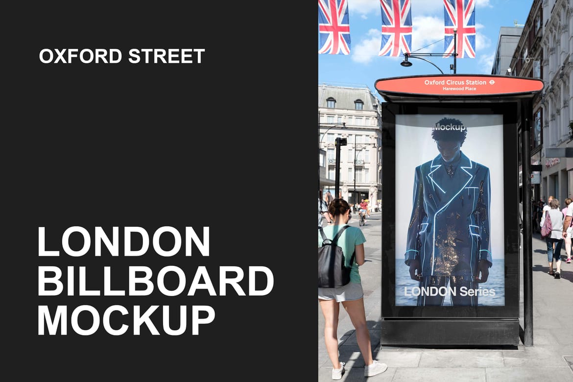 London Billboard Mockup on Oxford Street