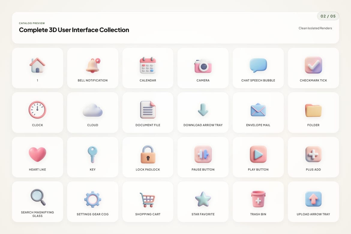 3D User Interface Icons
