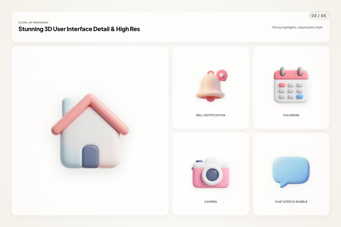 3D User Interface Icons